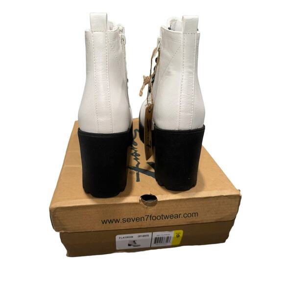 NIB! Seven7 Footwear Off White Flatiron Platform Ankle Boot - Size 9 - Picture 9 of 9